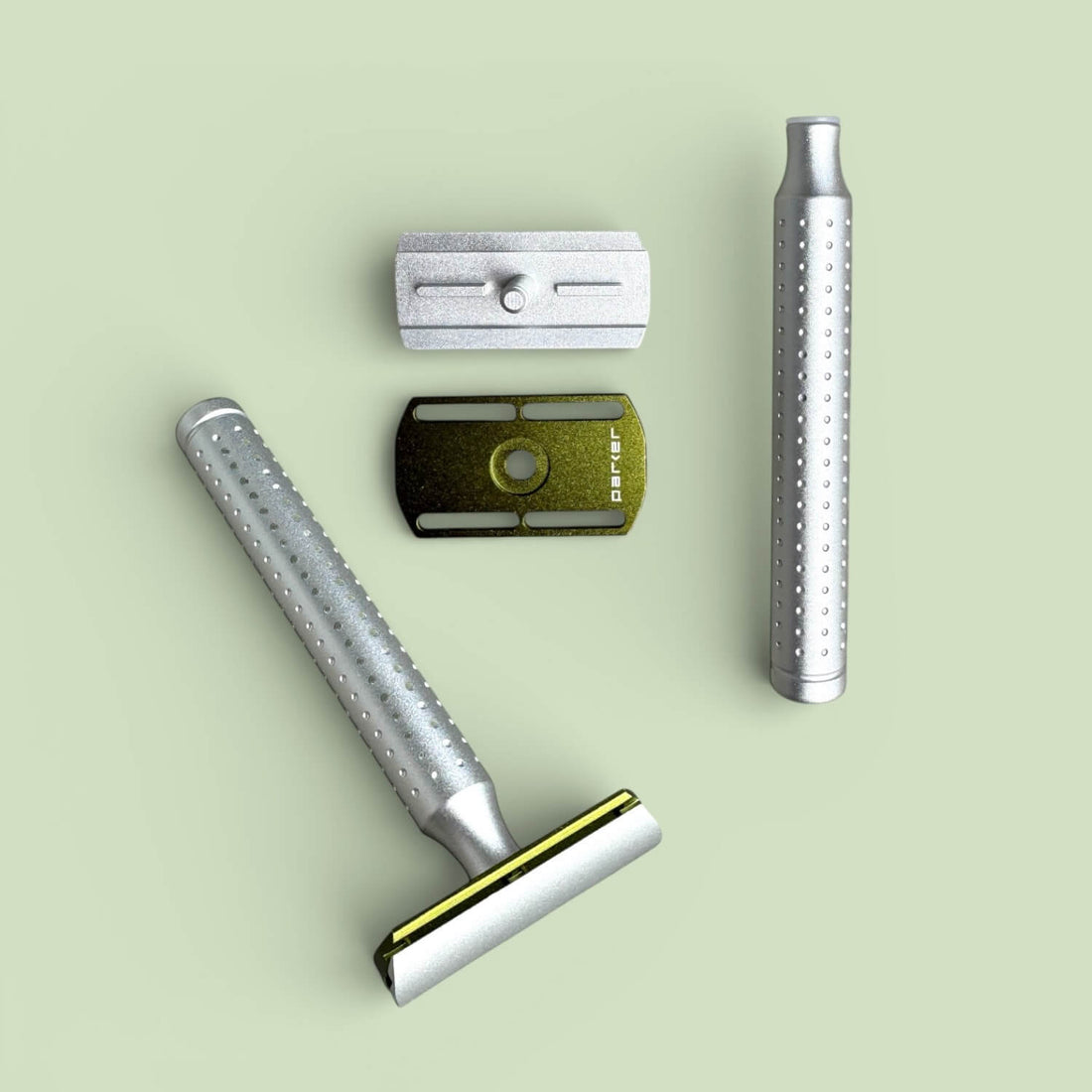 Parker AeroShave Aluminium Double-Edge Safety Razor Long Handle