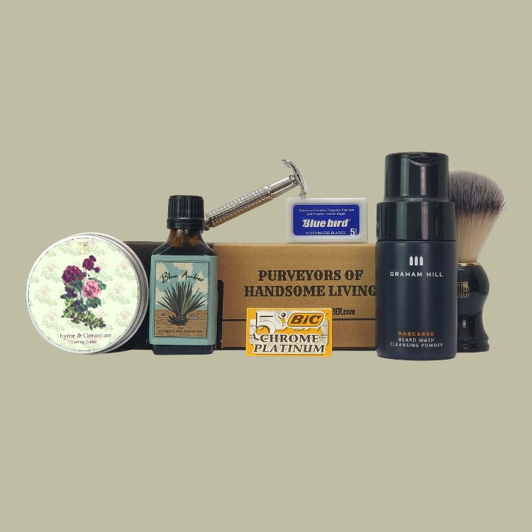Men's Complete Shaving Kit with Pre-Shave Oil and Wash